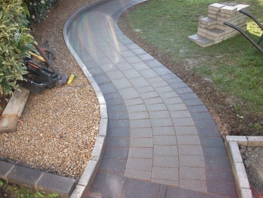 Curved Brick Pathway